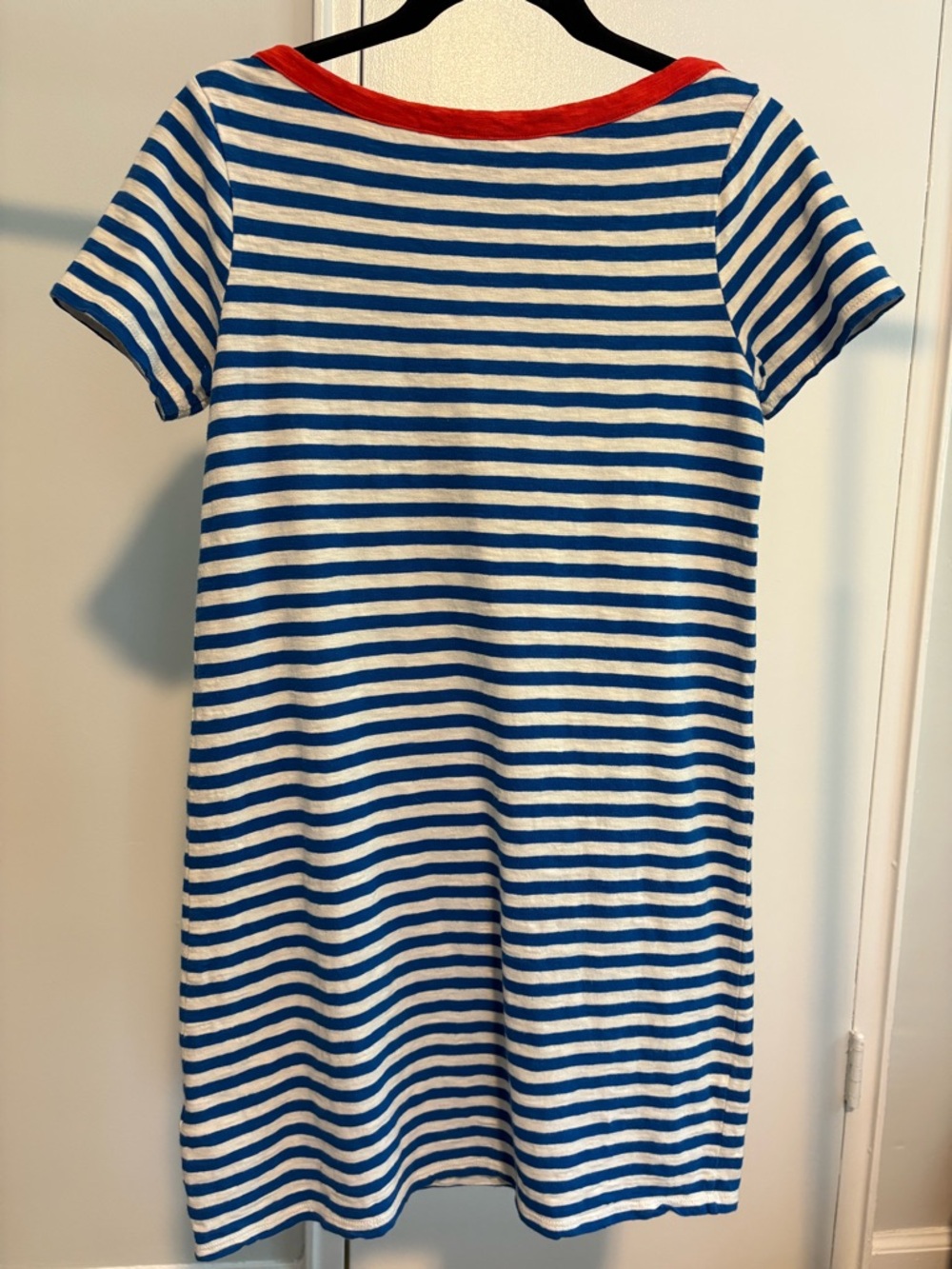 Boden Blue White Stripe Dress 4P Short Sleeve 100% Cotton Nautical Patriotic - Picture 5 of 9